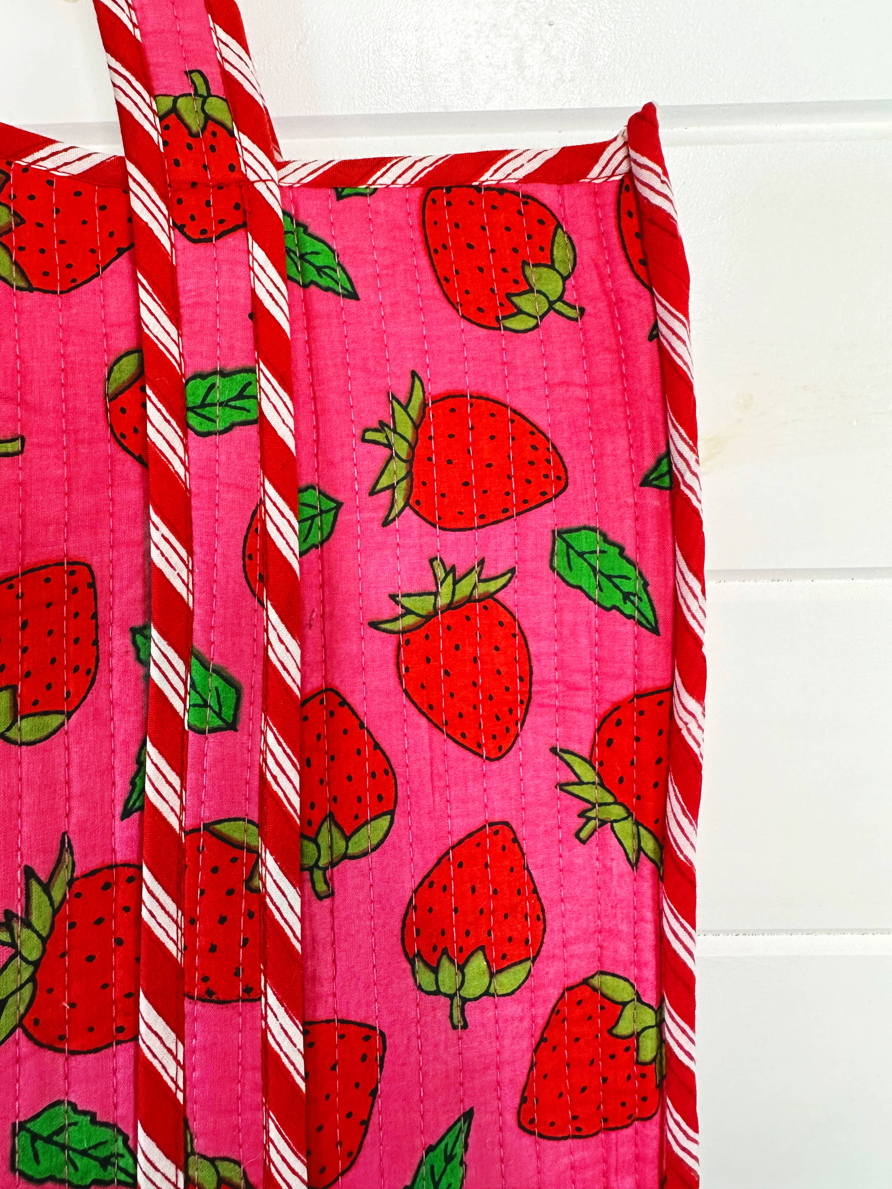 Strawberry Quilted Tote