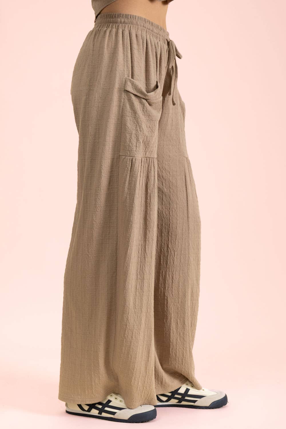 Flowy Wide Leg Knit Pants | Comfy Lounge & Travel Set