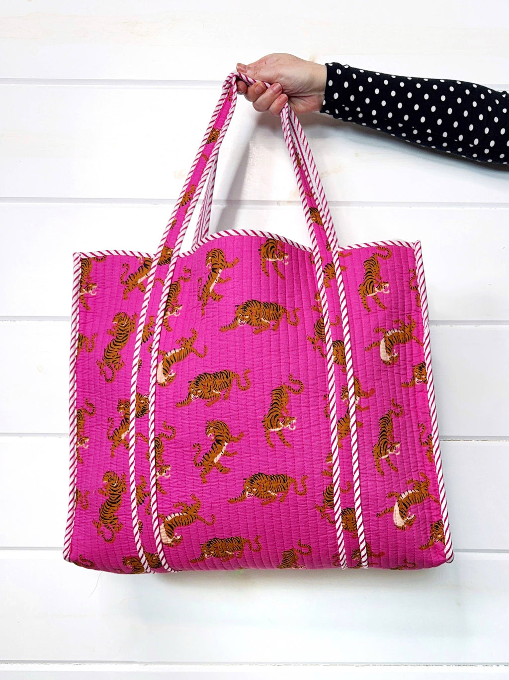 Pink Tiger Quilted Tote
