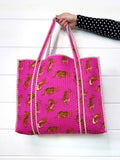 Pink Tiger Quilted Tote