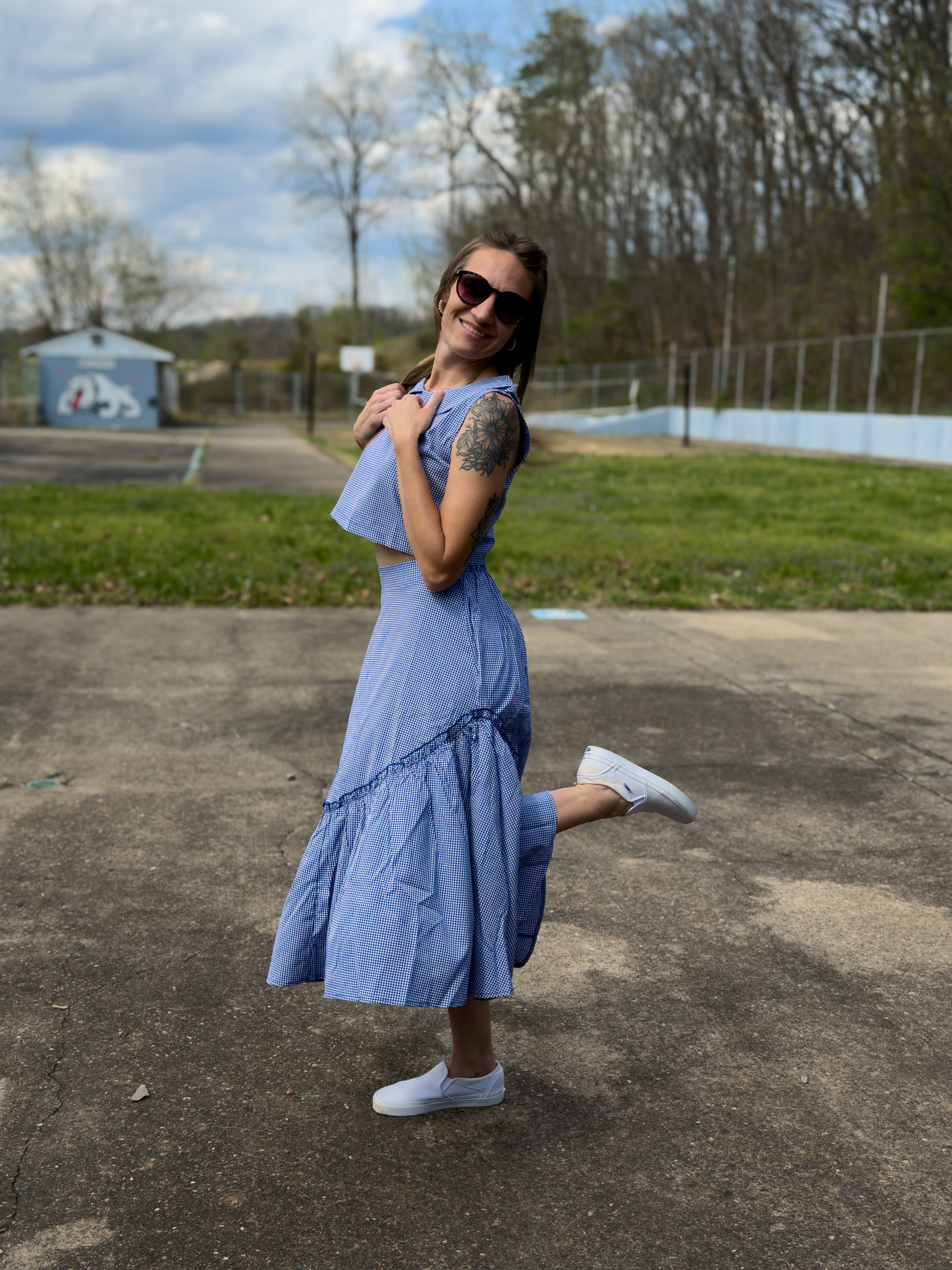 GINGHAM VINTAGE STYLE TWO PIECE SET