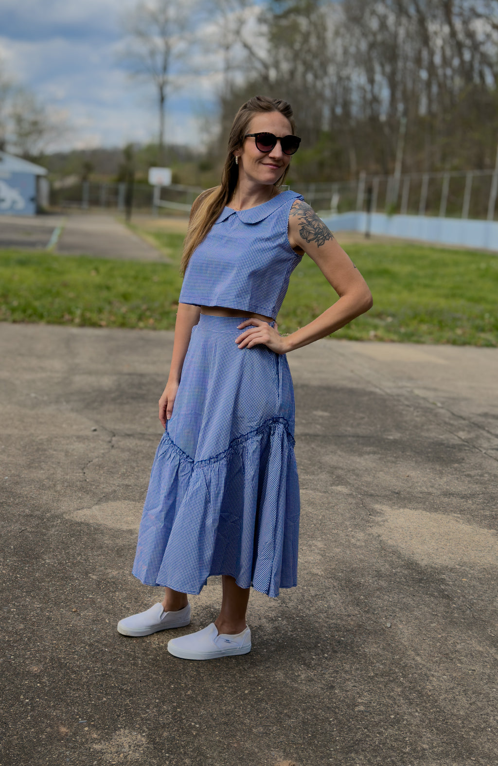 GINGHAM VINTAGE STYLE TWO PIECE SET