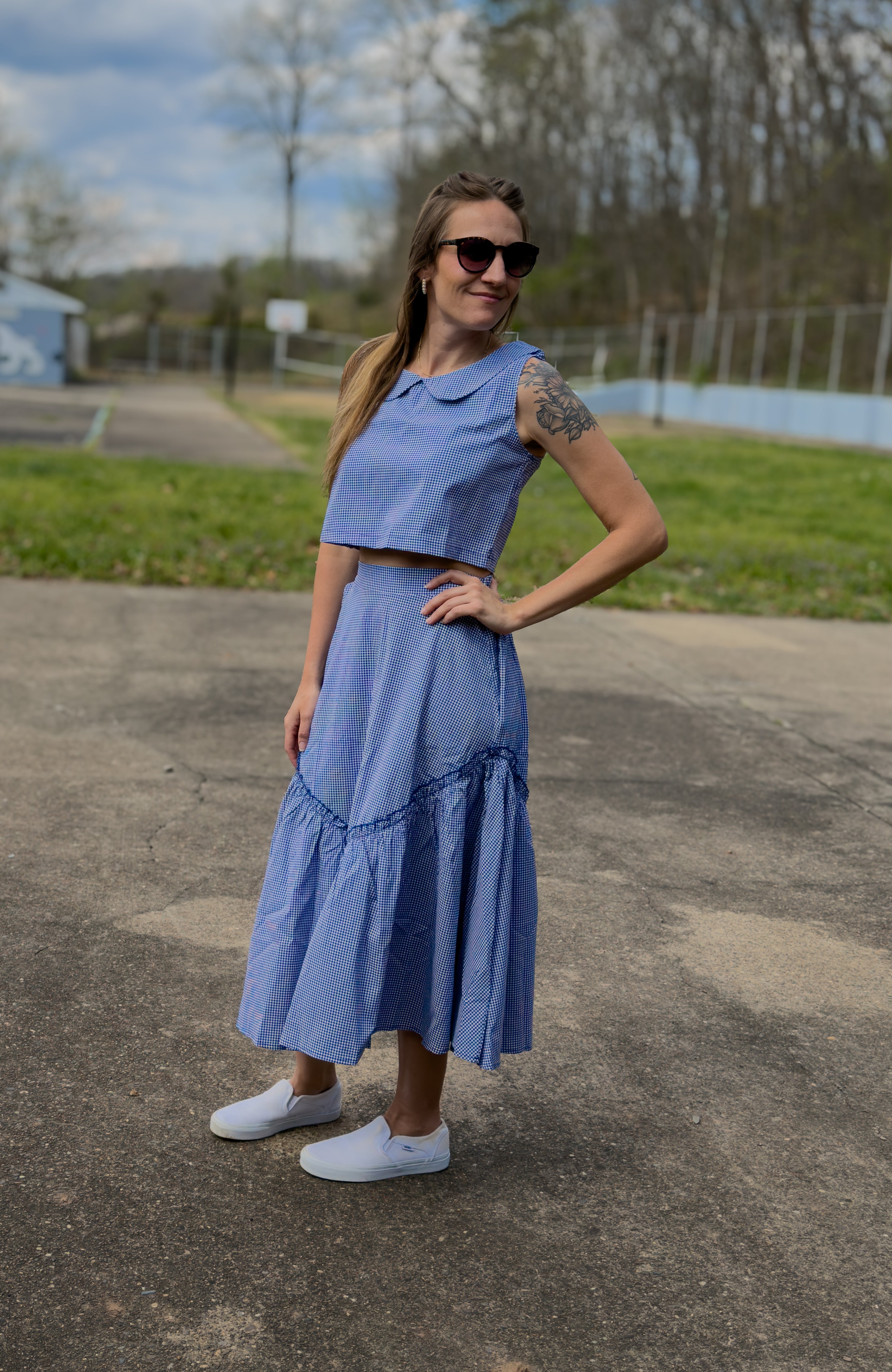 GINGHAM VINTAGE STYLE TWO PIECE SET