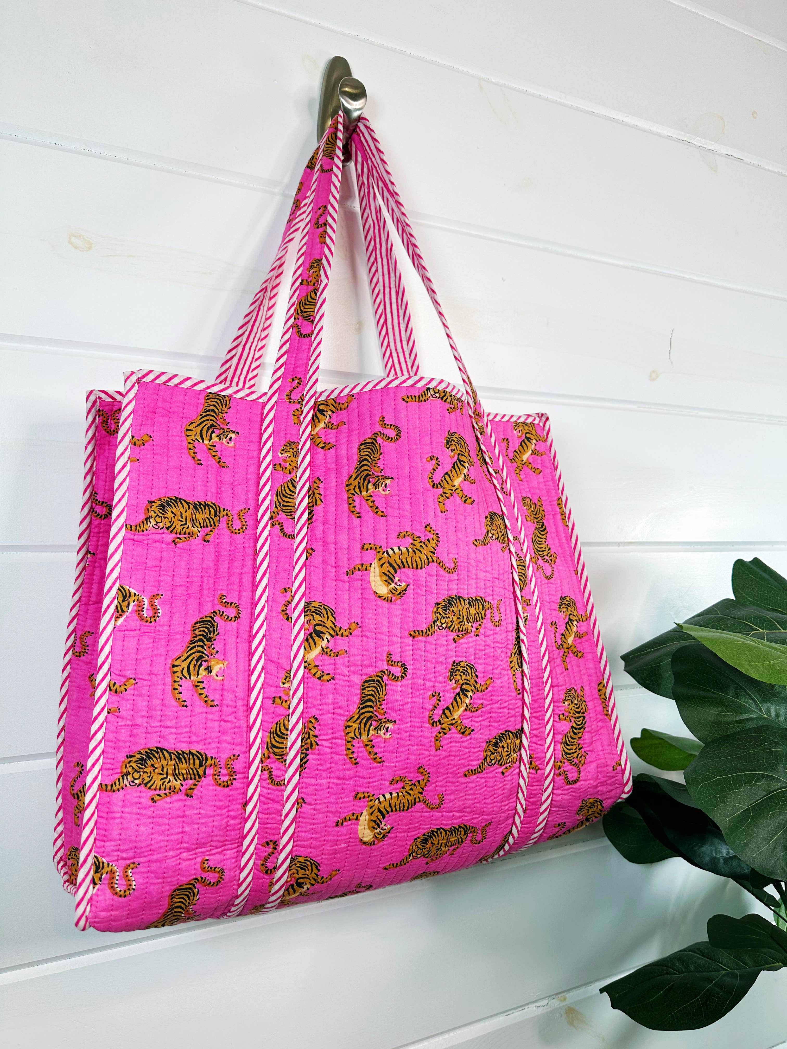 Pink Tiger Quilted Tote