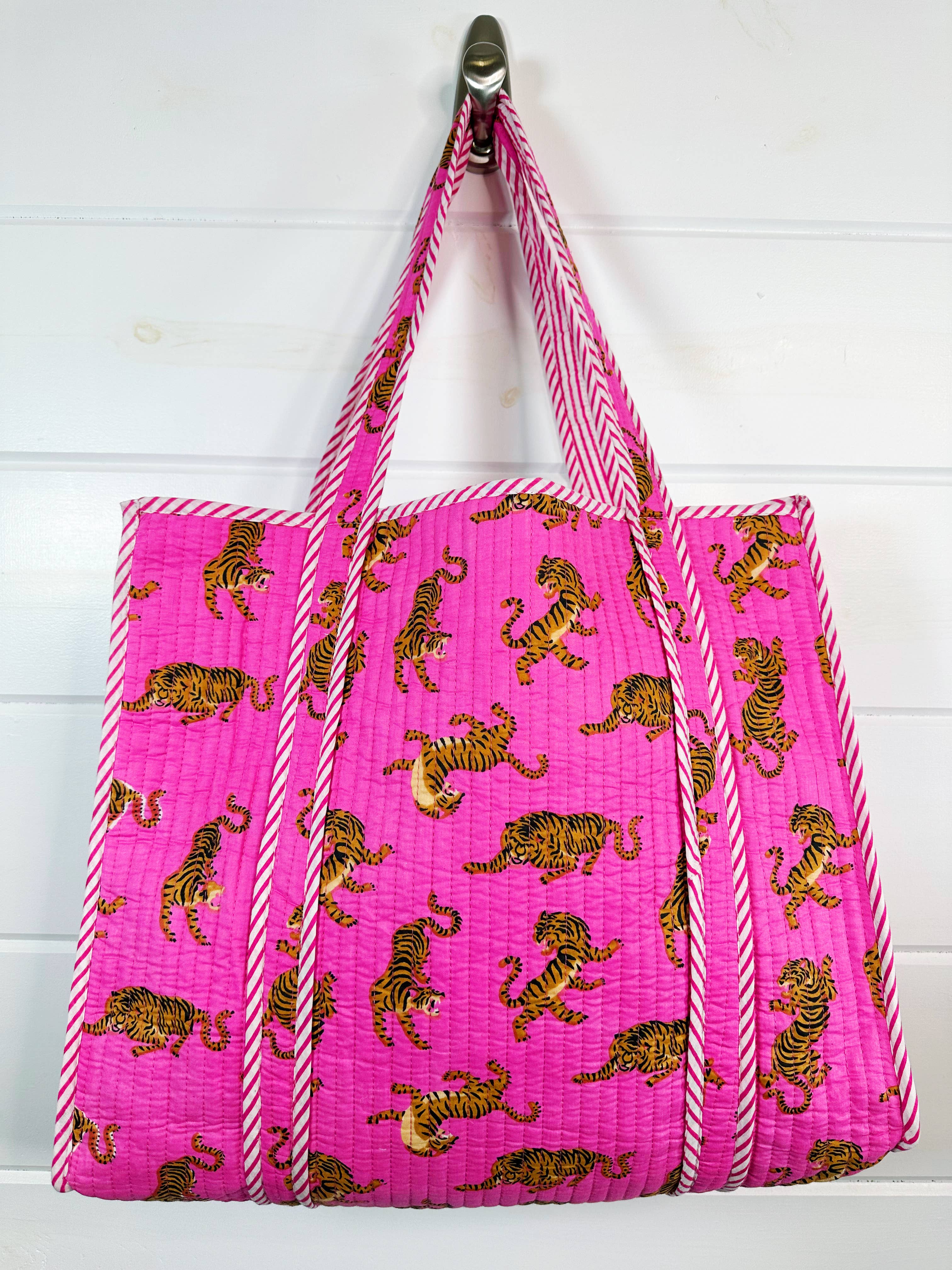 Pink Tiger Quilted Tote