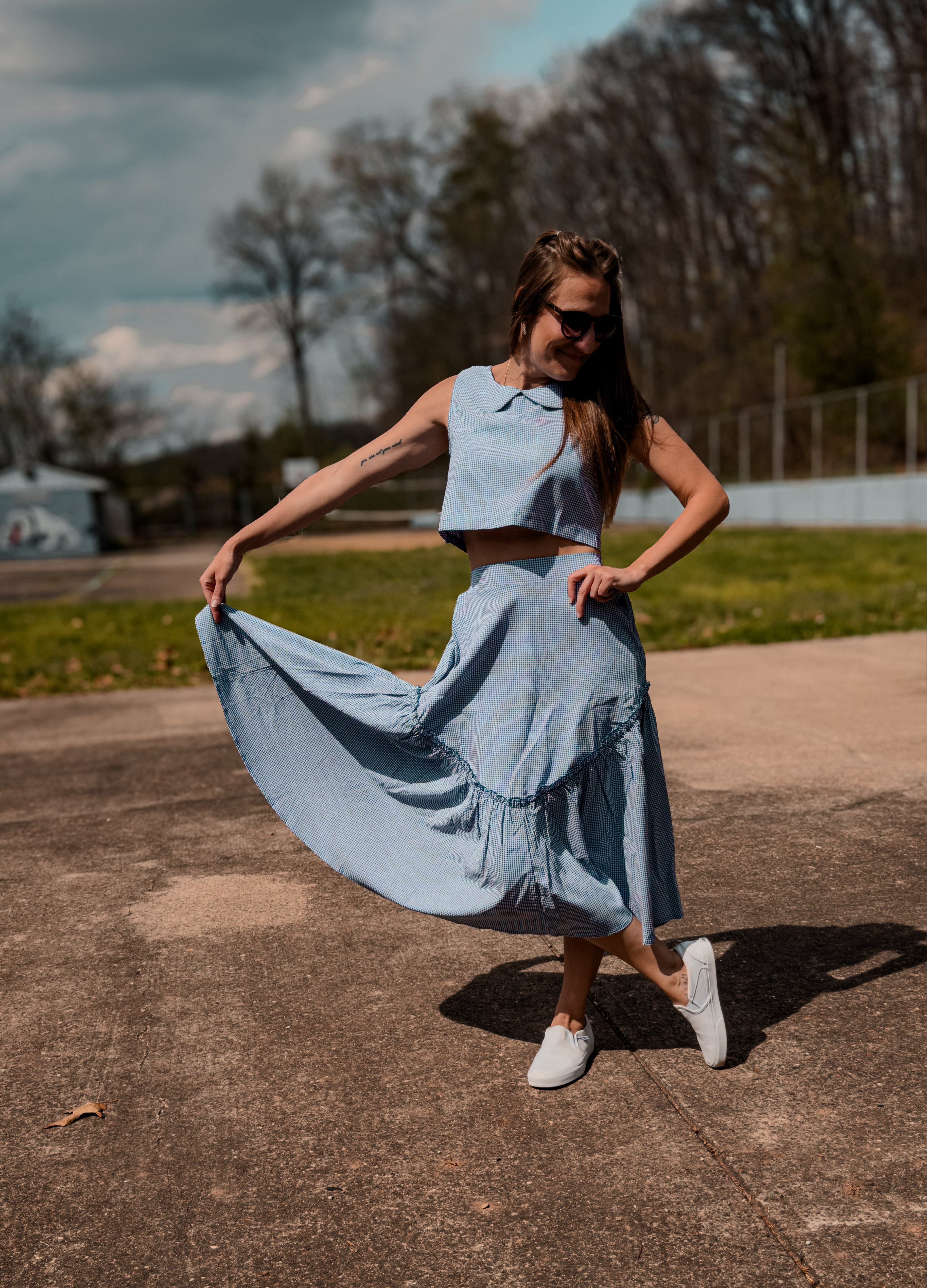 GINGHAM VINTAGE STYLE TWO PIECE SET