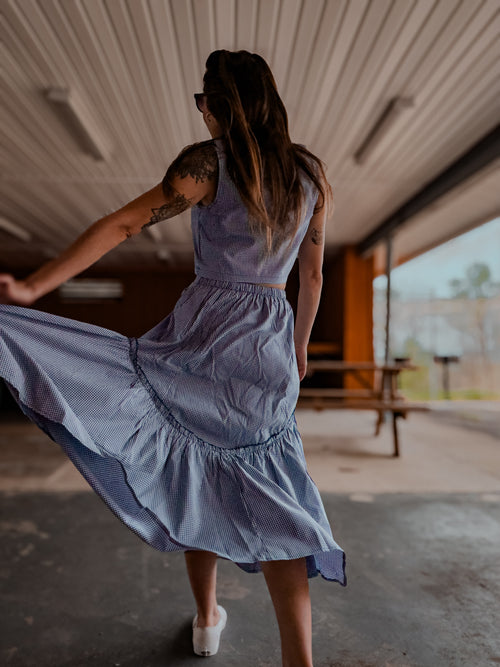 GINGHAM VINTAGE STYLE TWO PIECE SET