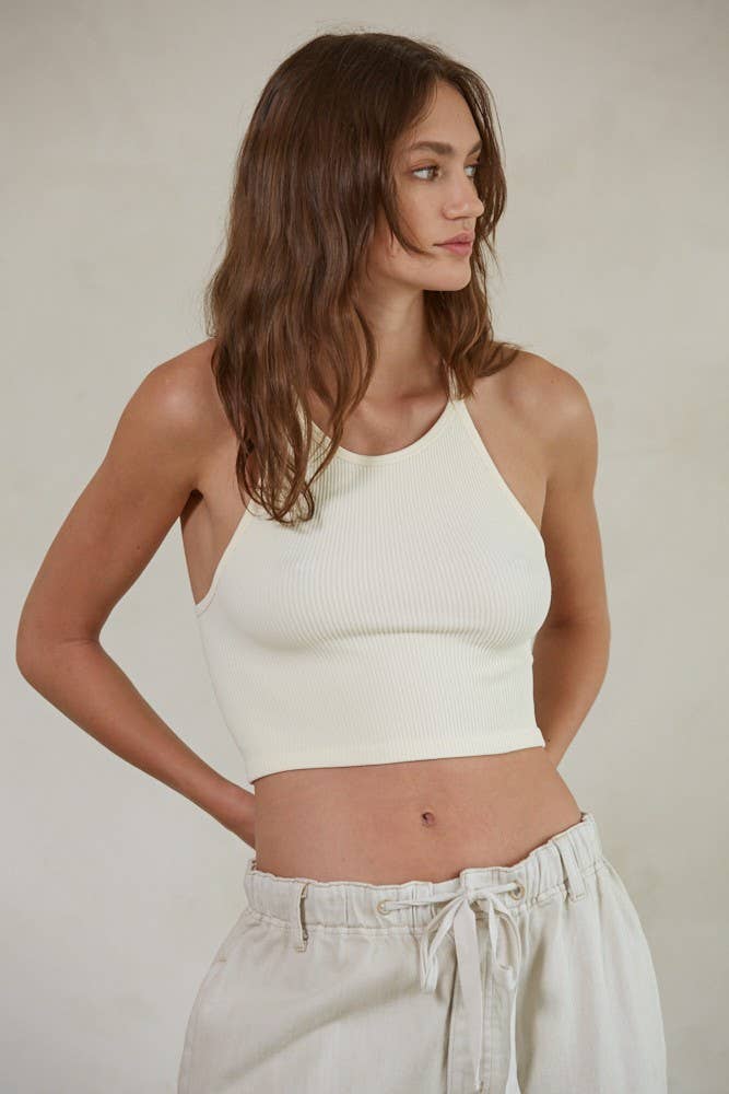 Seamless Halter Neck Tank Top | Cami Crop Top Layering Essential
