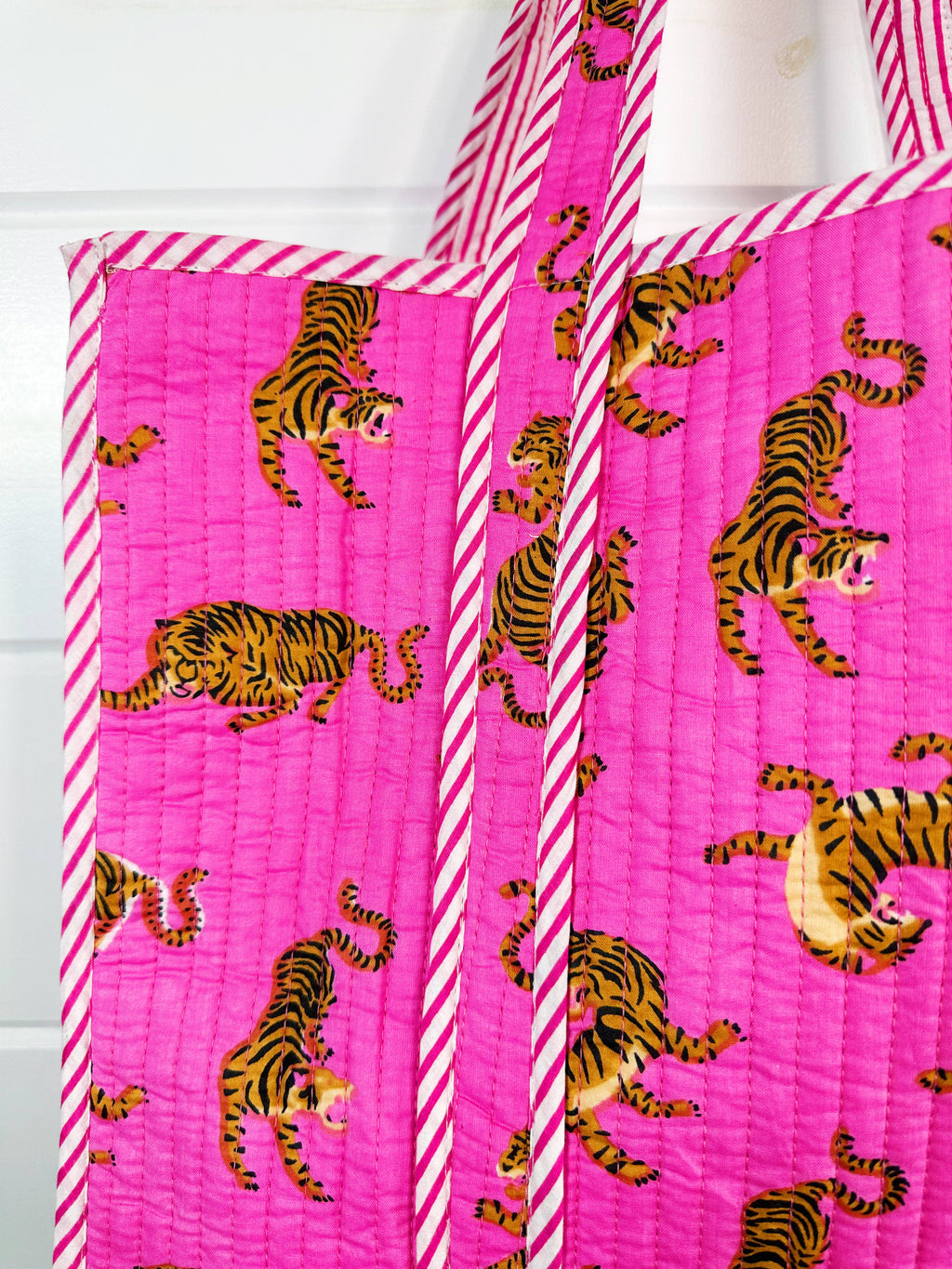 Pink Tiger Quilted Tote
