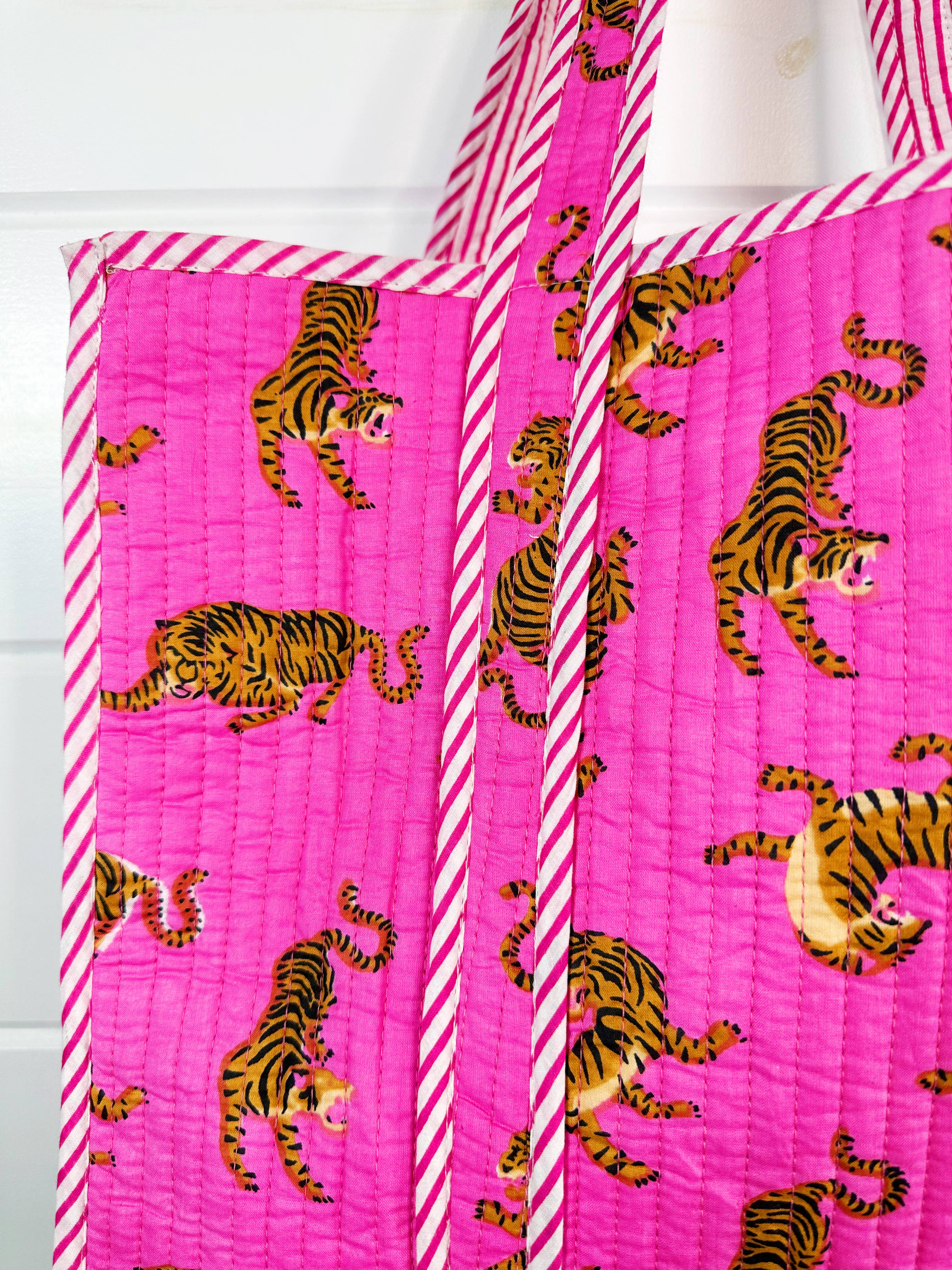 Pink Tiger Quilted Tote